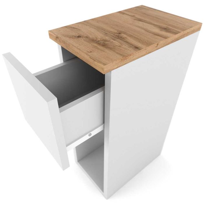 Szafka Nocna Wysoka Wąska 20cm Stolik Nocny Z Szufladą Nowoczesny Mały