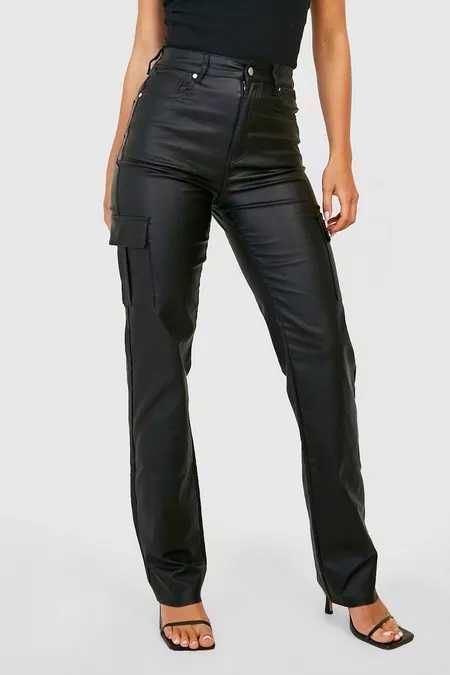 Jeansy damskie cargo, wysoki stan,u rozmiar 40