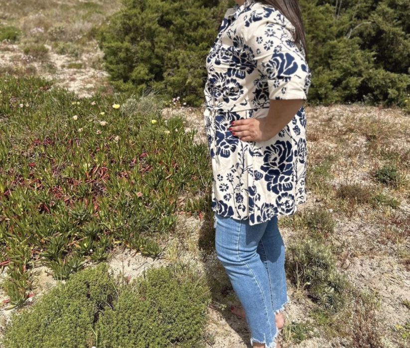 Camisa estampada Zara, Tam XXL, nova