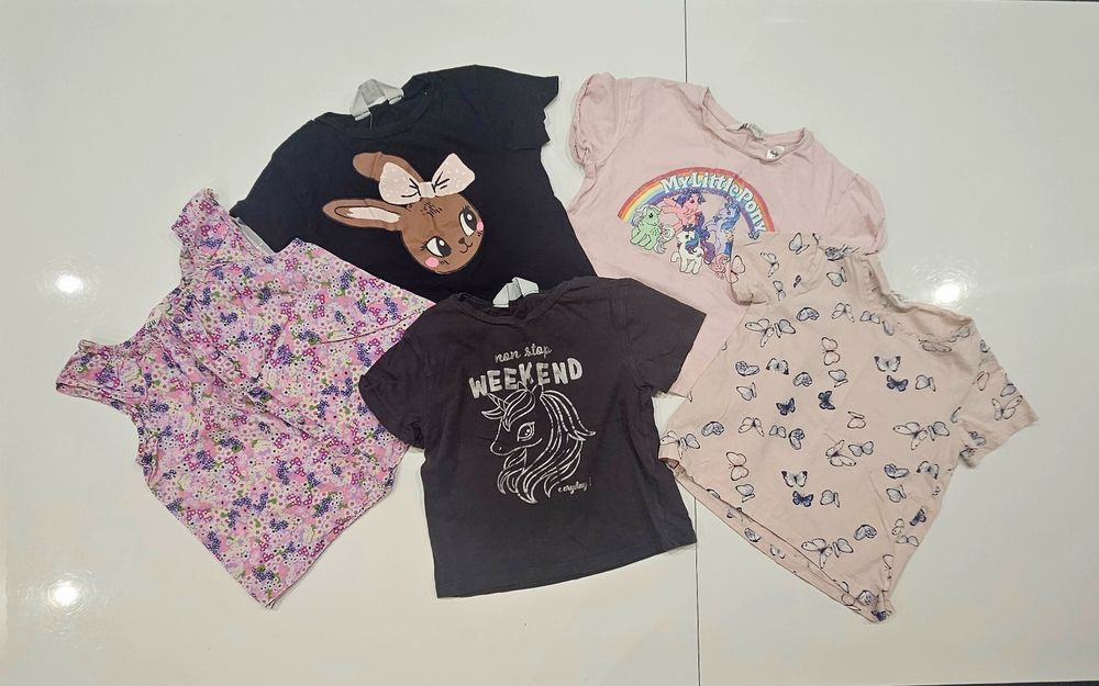 Bluzki z krótkim rękawem koszulki t-shirt r. 98 r.104 H&M