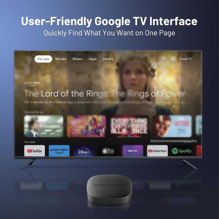 Kinhank Dynalink Google TV Box 4K UHD Smart TV Box
