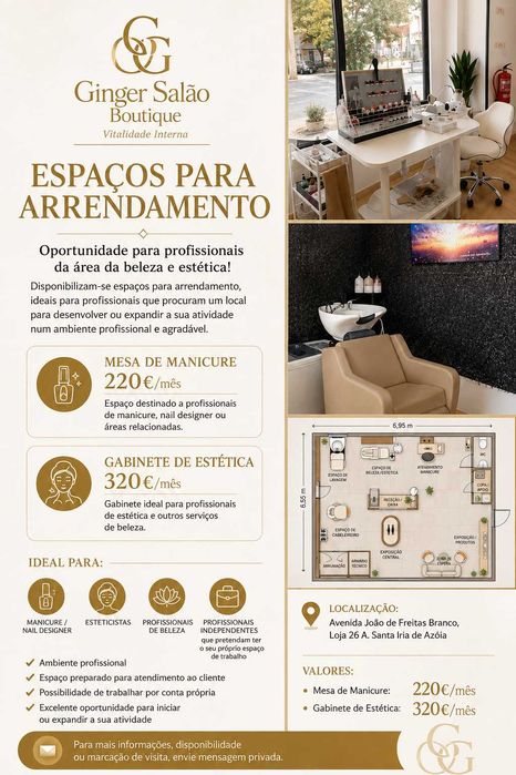Profissional de Estética/Manicure - Espaço para arrendamento