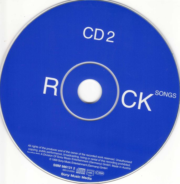 Rock songs. 2 x CD Фірмові CD фирменные