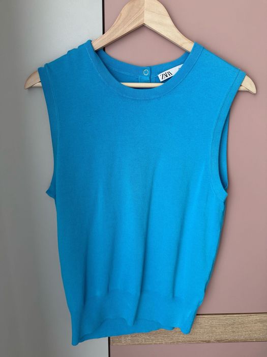 Bluzka dzianinowa basic bez rękawów, Zara – rozm. L – nowa bez metki