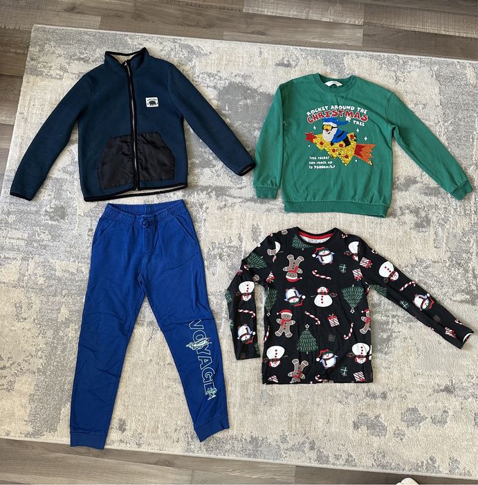 Кофта штани світшот кофта новорічна різдвяний светр 134 розмір