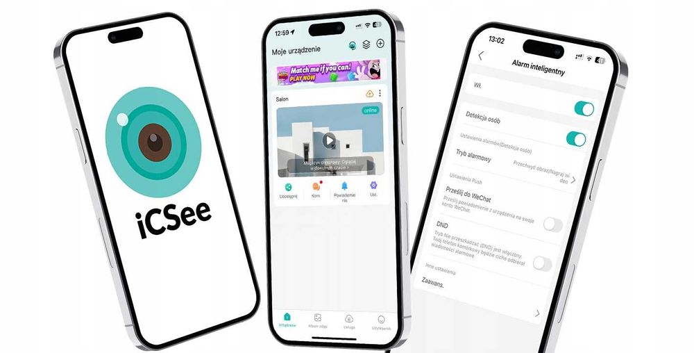 DWA Obrotowe obiektywy kamera WiFi 6MP podwójna IR HD Smart IP65 PTZ
