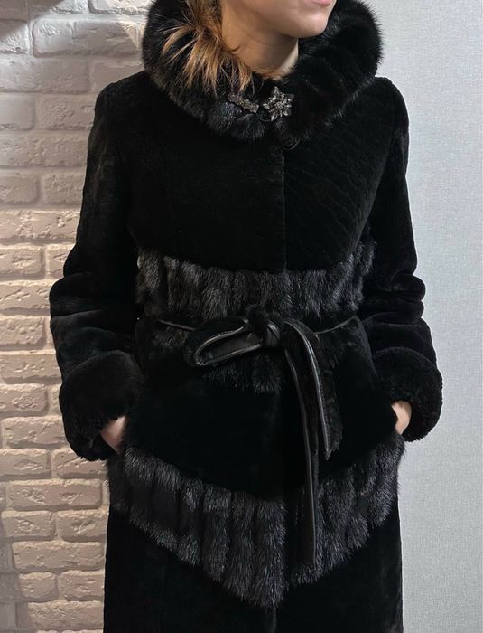 Шуба мутон норка натуральна