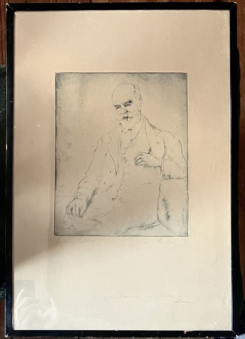 Akwaforta Erik Jerken wg Carla Larsona 1920r - prof. A. Tallberg