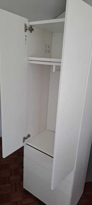 Roupeiro, branco branco/com 3 gavetas, 60x57x181 cm
