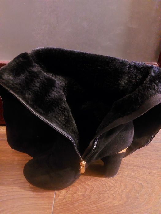 Сапоги зимние замшевые