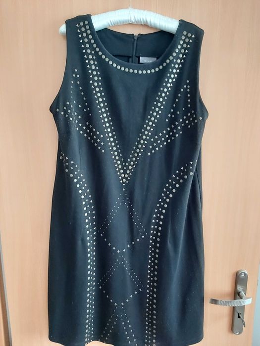 Sukienka tunika czarna 44 /46 XXL C&AJESSICA dzianinowa luźna oversize