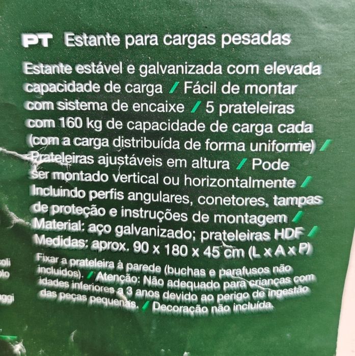 Estante Lidl com 5 prateleiras