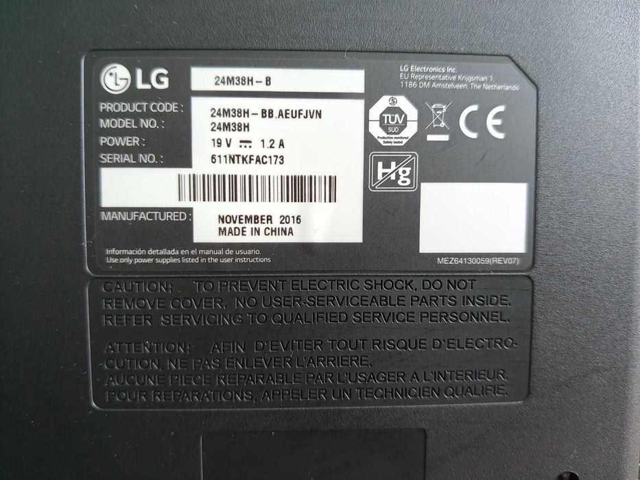 Monitor LG Full HD LED 24" - Modelo: 24M38H