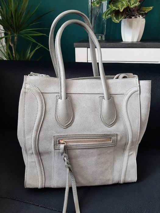 Duża piękna skórzana torba Genuine Leather skóra naturalna