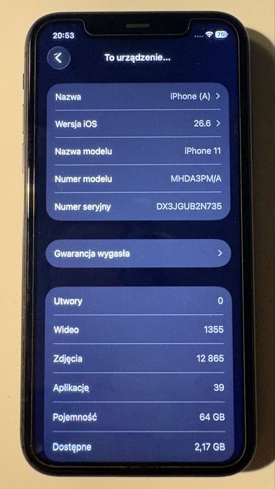 iPhone 11 64GB Czarny | Bateria 83%