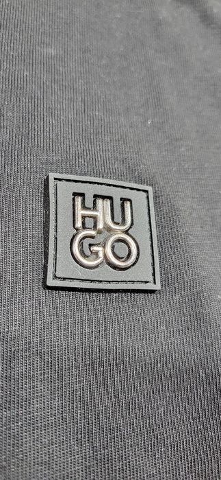 Czarna koszulka męska t-shirt bawełna premium hugo S