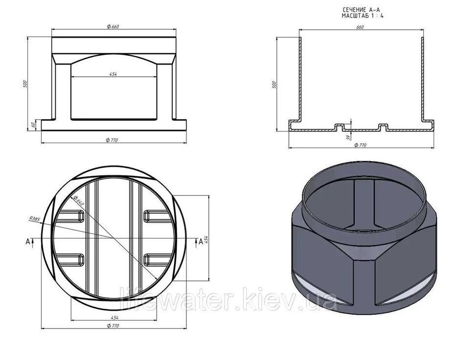 Колодязь кабельний з кришкою  PE КL-660, РЕ КL - 1200