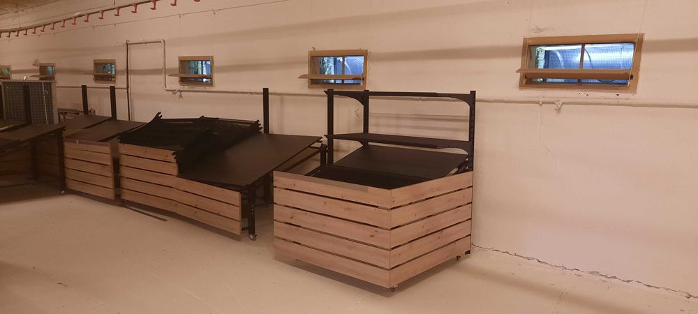 Wyspa warzywna "VASPER" wózek jednostronny 2 półkowy 125cm