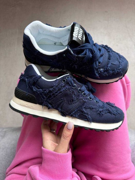 Женские кроссовки New Balance 574 x Miu Miu нью беланс 574 Миу-Миу NB