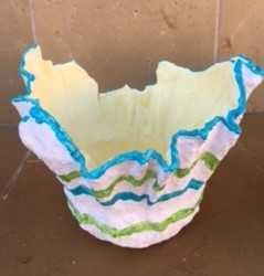 Vasos decorativos de cimento e tecido