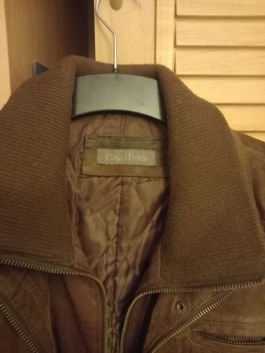 Casaco de pele castanho