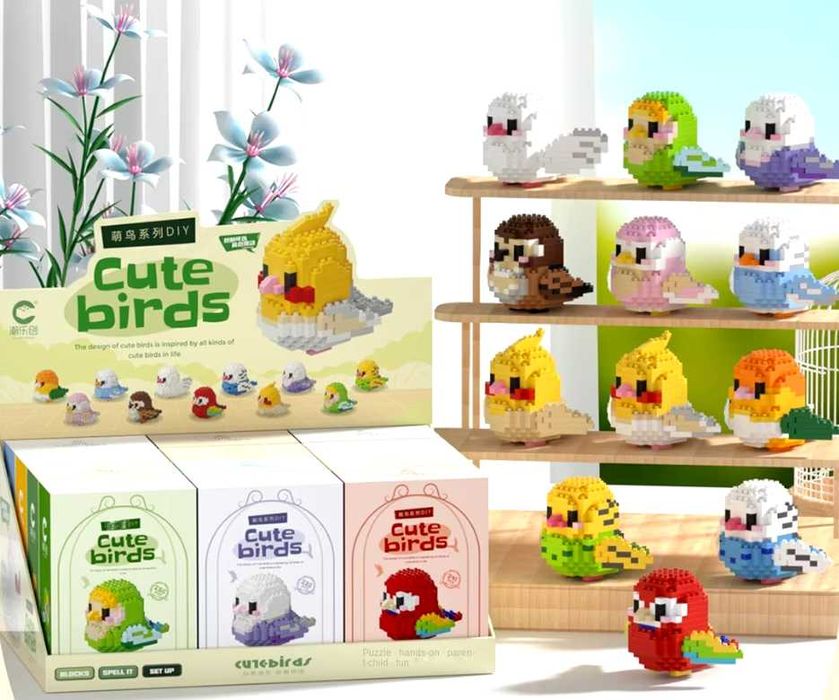 KLOCKI PTAK PAPUGA UKŁADANKA 3D puzzle dla dziecka ozdoba domu 3D