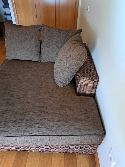 Chaise longue castanha bambu e tecido 120cmX80cm da marca areastore