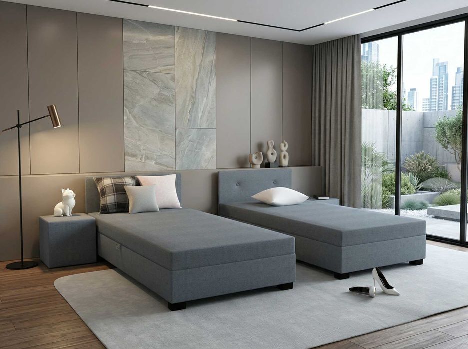 Tapczan Sorano z pojemnikiem łóżko hotelowe sofa wezgłowie kanapa