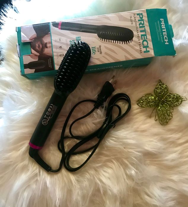 Escova alisadora para cabelo e barba