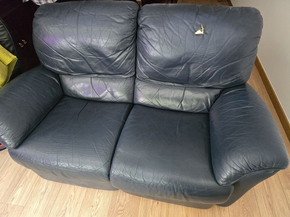 Sofá em pele Divani e Divani 3 lugares reclinável