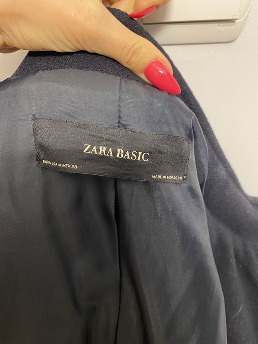 Zara Basic płaszczyk płaszcz wełna płaszczyk długa parka z kapturem gr