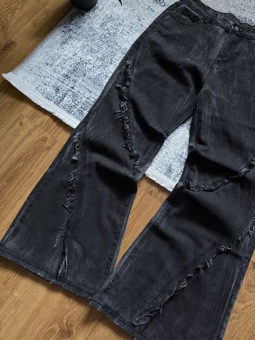 Flared Distressed Jeans Bootcut Архив Джинси Буткат Фларед Клеш Кльош Archive Racer Balenci Washed Baggy Винтаж Джинсы Erd Black