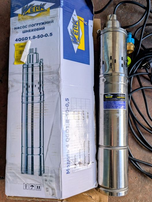 Насос занурювальний  шнековий занурювальний Werk 4QGD1.8-50-0.5