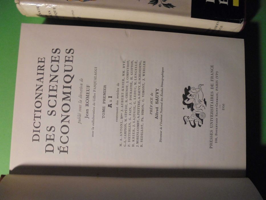 Romeuf (Jean,Diréction);Dictionnaire des Sciences économiques