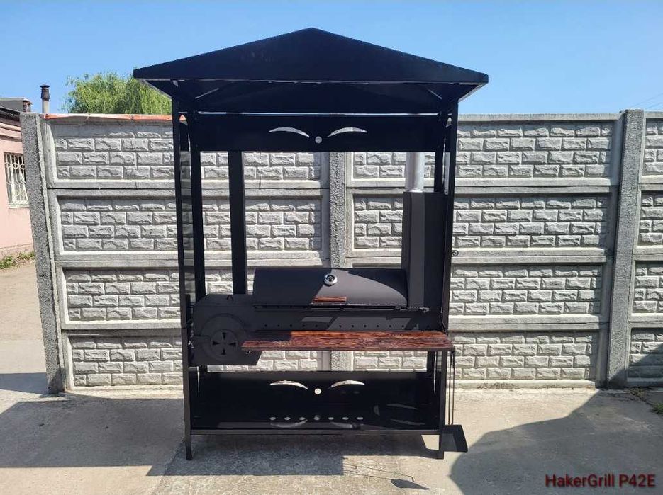 • 4мм! Подвійне Усилення! Мангал 4в1 з Дахом! Смокер та Піч під Казан