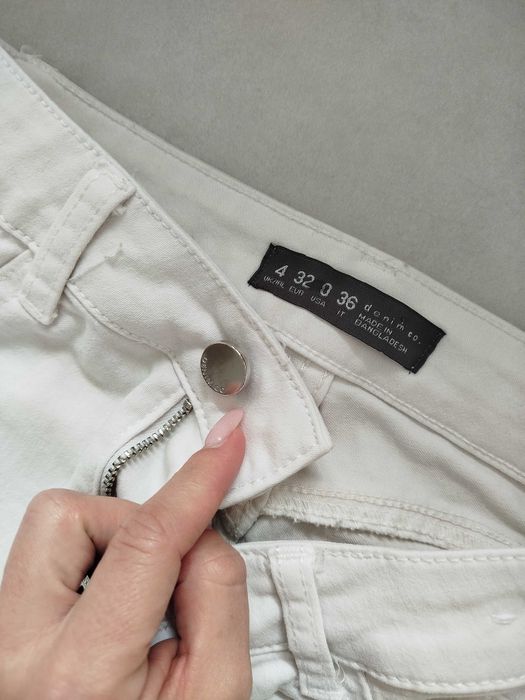 Spodnie damskie białe skinny, rozmiar 32