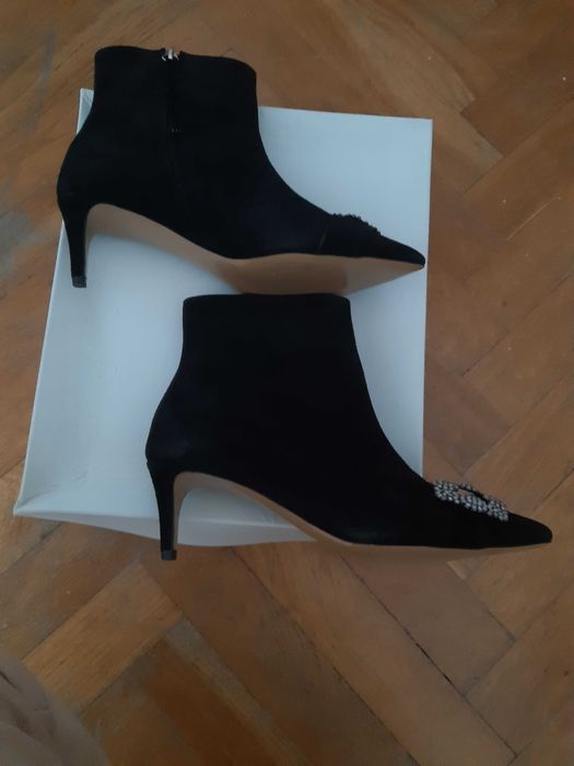 Czarne botki welur Loft 37