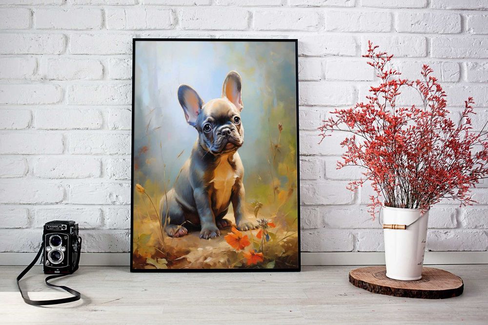 Buldog Francuski Vintage PLAKAT A3 - trzeci plakat GRATIS