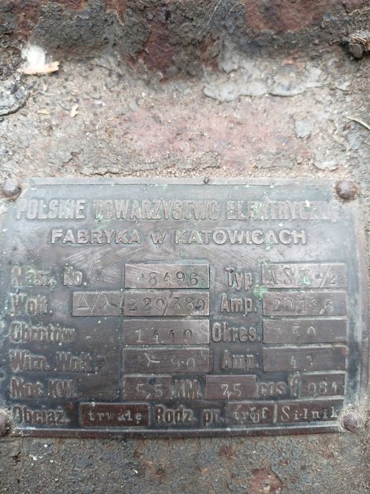 Sprzedam silnik elektryczny 5.5 kW