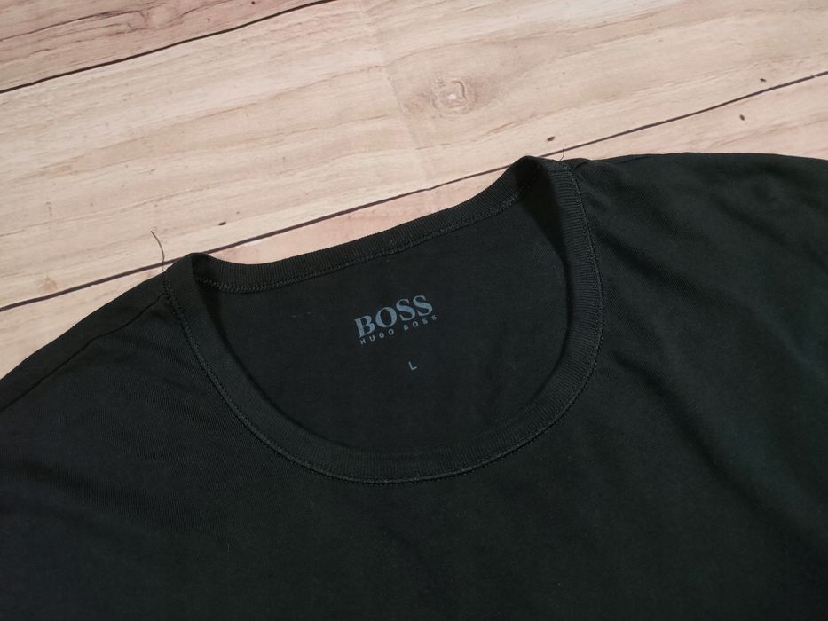 BOSS Koszulka Męska T-Shirt Czarna Logowana r. L (M)