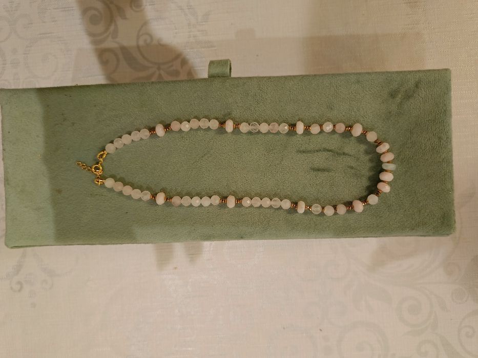 Naszyjnik z kamieni naturalnych srebro pozłacane