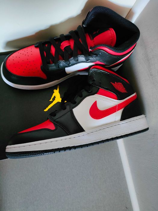 Buty nike air jordan 1 mid black fire red 38.5
