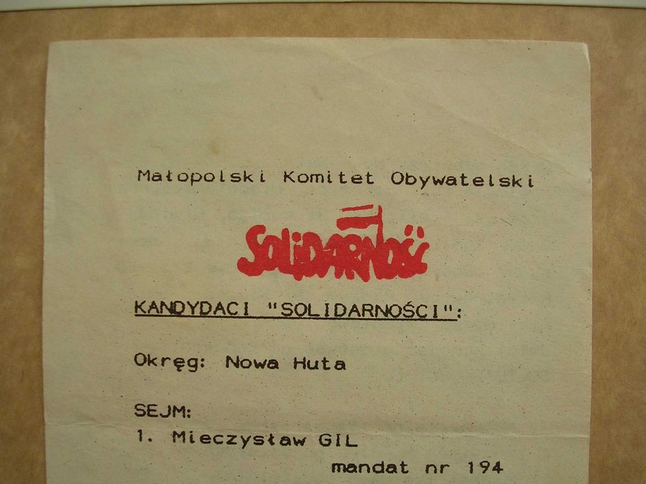 Stara ulotka Solidarność wybory do Sejmu i Senatu