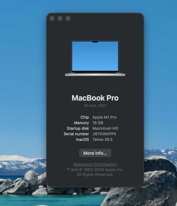 Macbook Pro 16 M1 Pro, Silver, 16/512