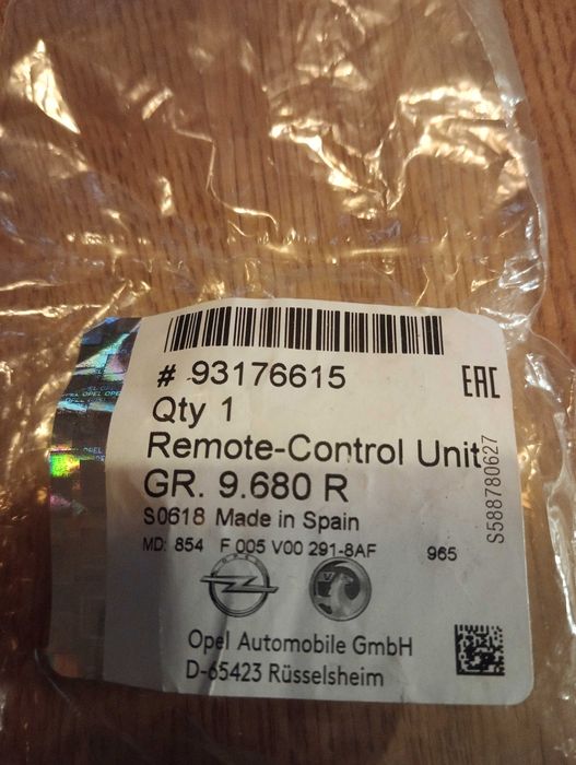 Pilot kluczyka klucza zdalnego sterowania Opel Astra G nowy oryginalny