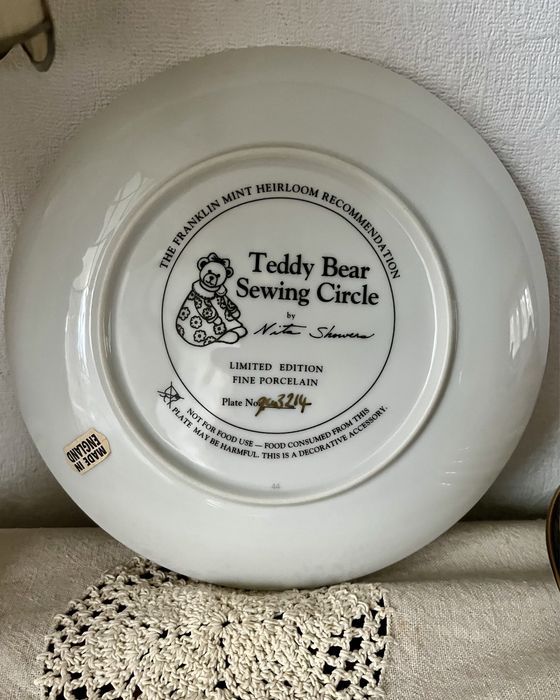 *Elegancki Kolekcjonerski Franklin Mint Teddy Bear Miś Talerz Vintage