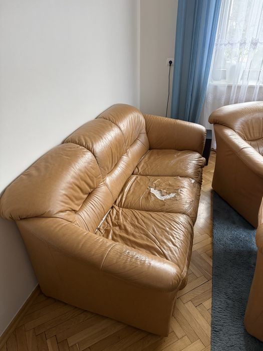 Sofa + 2 fotele skóra