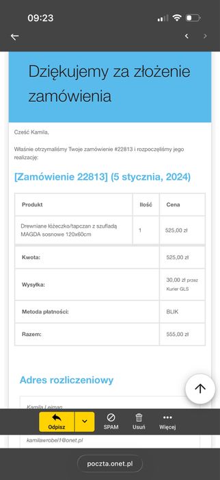 Łóżeczko 120x60 z materacem