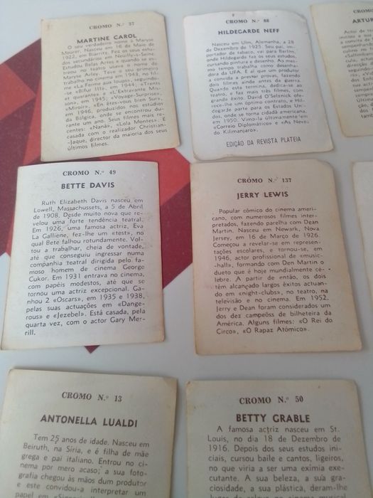 Cromos antigos atores cada 1,50€ , tenho de outras coleções