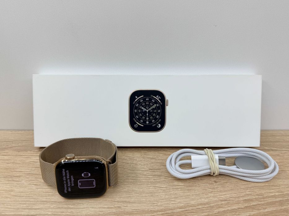 Apple Watch Series 11 GPS + Cellular 42mm tytanowy złoty JAK NOWY!